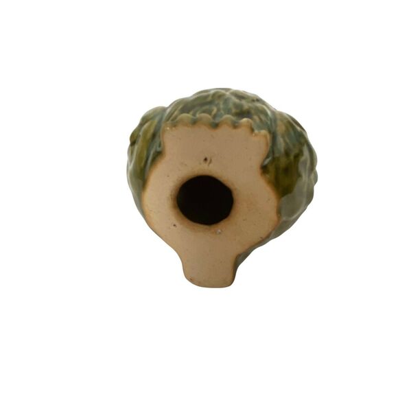 Owl Bird Small Figurine Green Ceramic Decorative Charming Little Glossy Finish - Picture 7 of 13